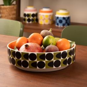 Fruit Bowl: Orla Kiely Spot Square Oval Fruit Bowl, Orange