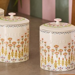 Tea Canister: 1 x Cath Kidston Painted Table Ceramic Tea Storage, Ceramic