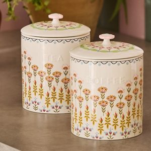 Coffee Canister: 1 x Cath Kidston Painted Table Ceramic Coffee Storage, Ceramic