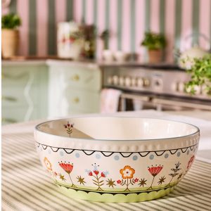 Serving Bowl: 1 x Cath Kidston Painted Table Ceramic Large Serving Bowl 26cm, Ceramic