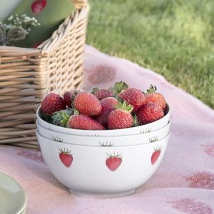 Sophie Allport Strawberries: Melamine Range for Outdoor Use