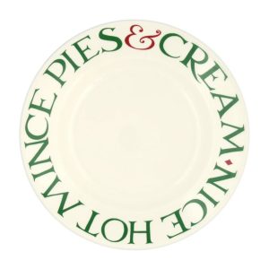 Breakfast/Salad Plate: 1 x 22cm Emma Bridgewater Christmas Toast & Marmalade Mince Pies 8 1/2 Inch Plate, Ceramic