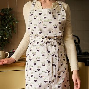 Apron: 90cm x 72cm Sophie Allport Christmas Puddings Adult Apron, Cotton