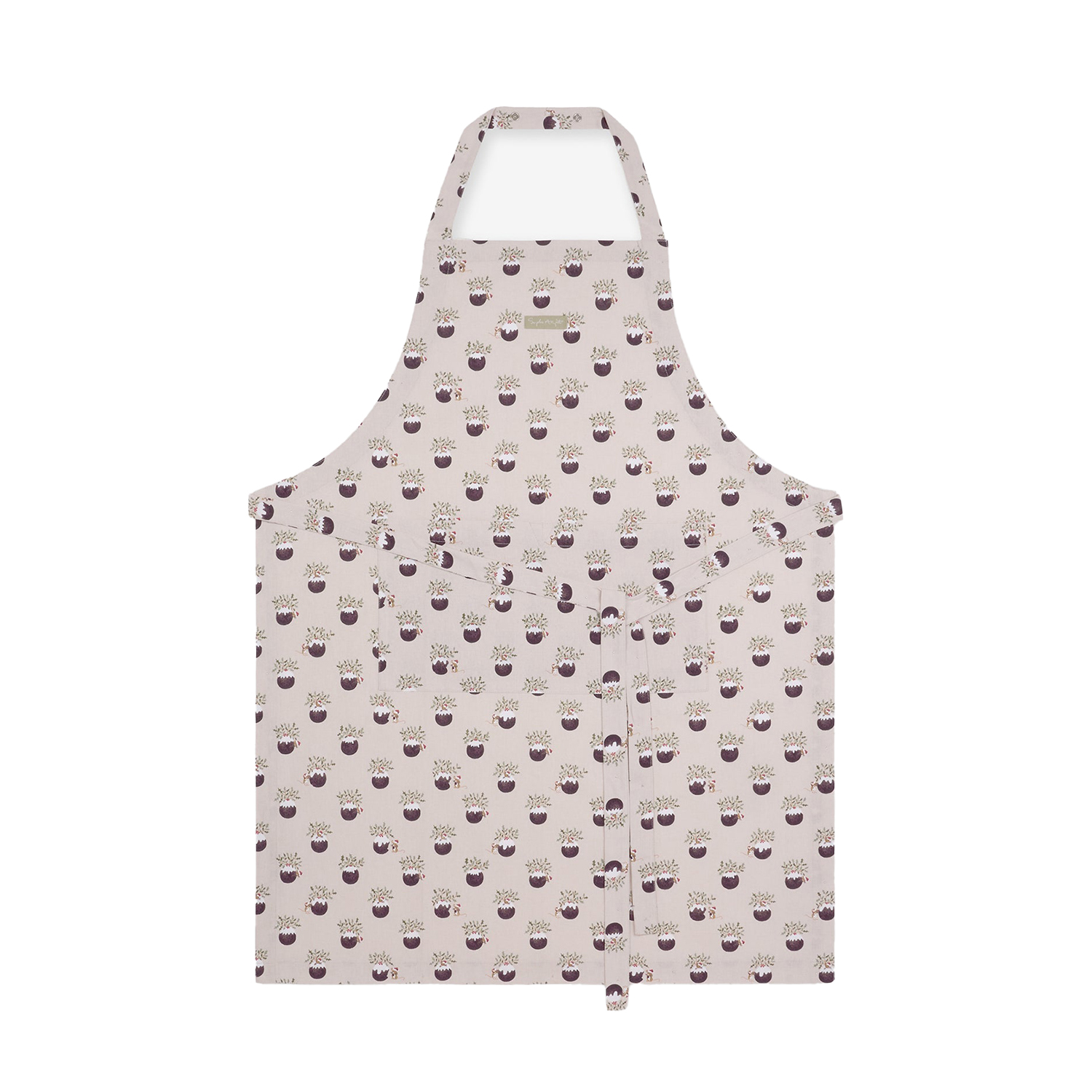 Apron: 90cm x 72cm Sophie Allport Christmas Puddings Adult Apron, Cotton