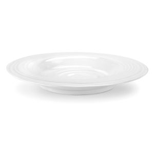 Soup Plate Set: 4 x 20.5cm Sophie Conran White Rimmed Soup Plates, Porcelain