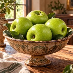 Food Decoration: 4 Green Apple Decorations