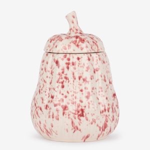 Storage Jar: 16cm Sophie Allport Autumn Forage Splatter Squash Jar, Stoneware