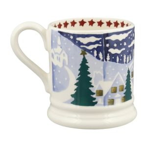 Mug: 1 x 300ml Emma Bridgewater Christmas Icons Winter Village 1/2 Pint Mug, Ceramic
