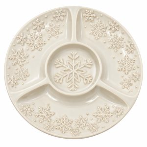 Section Plate: 32cm Snowflake Three Section Plate
