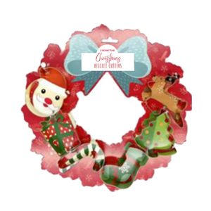 Biscuit Cutters: Set of 6 Eddingtons Christmas Wreath Cutters, Coated Steel