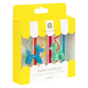 Cake Candles: 9 x Talking Tables Balloon Dog Birthday Candles