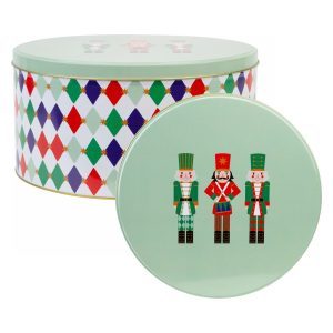 Cake Storage Tin: 23cm Talking Tables Nutcracker Harlequin, Tin