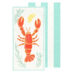 Napkins: 16 x 40cm Talking Tables Lobster Long Lunch Paper Napkins