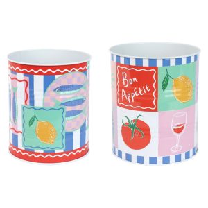 Storage Tins: 2 x Talking Tables Bon Appetit Food Icons Tins, Tin