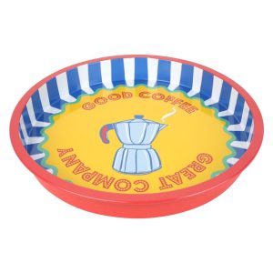 Serving Tray: 30cm Talking Tables Bon Appetit Coffee Tray, Tin