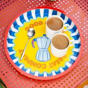 Serving Tray: 30cm Talking Tables Bon Appetit Coffee Tray, Tin
