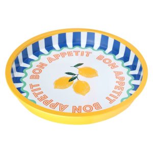Serving Tray: 31cm Talking Tables Bon Appetit Lemon Tray, Tin