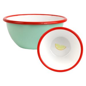 Bowl: 12cm Talking Tables Lemon Aqua, Enamel