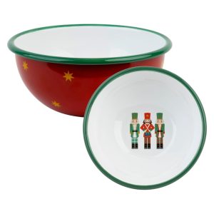 Bowl: 16cm Talking Tables Nutcracker Red, Enamel