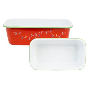 Loaf Tin: 23cm Talking Tables Santa Christmas Loaf Tin, Enamel