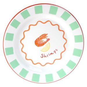 Plate: 25cm Talking Tables Shrimp, Enamel